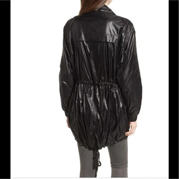 BLANKNYC Black Matte Funnel Neck Windbreaker Jacket Size L Large NWOT - Picture 2 of 16